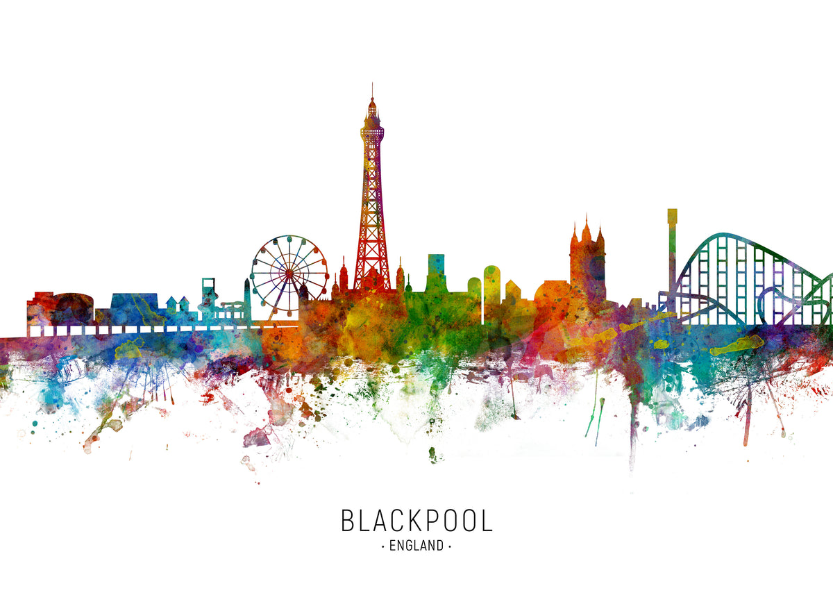 Blackpool Skyline multicolor - Unframed art print