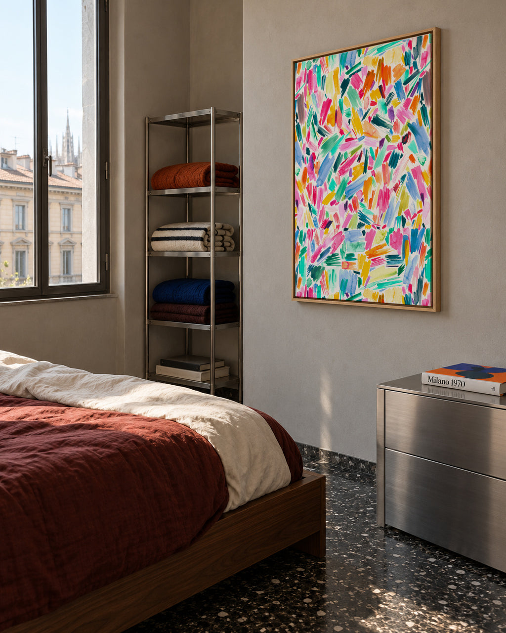 Simple Pleasure Pink Dreaming Gaudi - Framed canvas in an interior