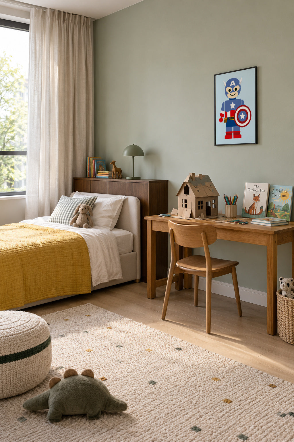 Toy Captain America - Framed poster in an interior