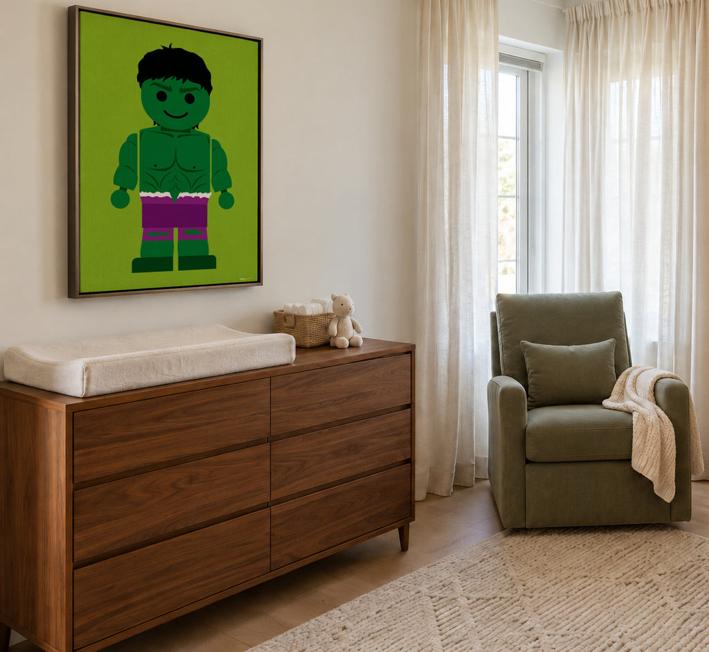 Toy Hulk - Framed canvas in an interior