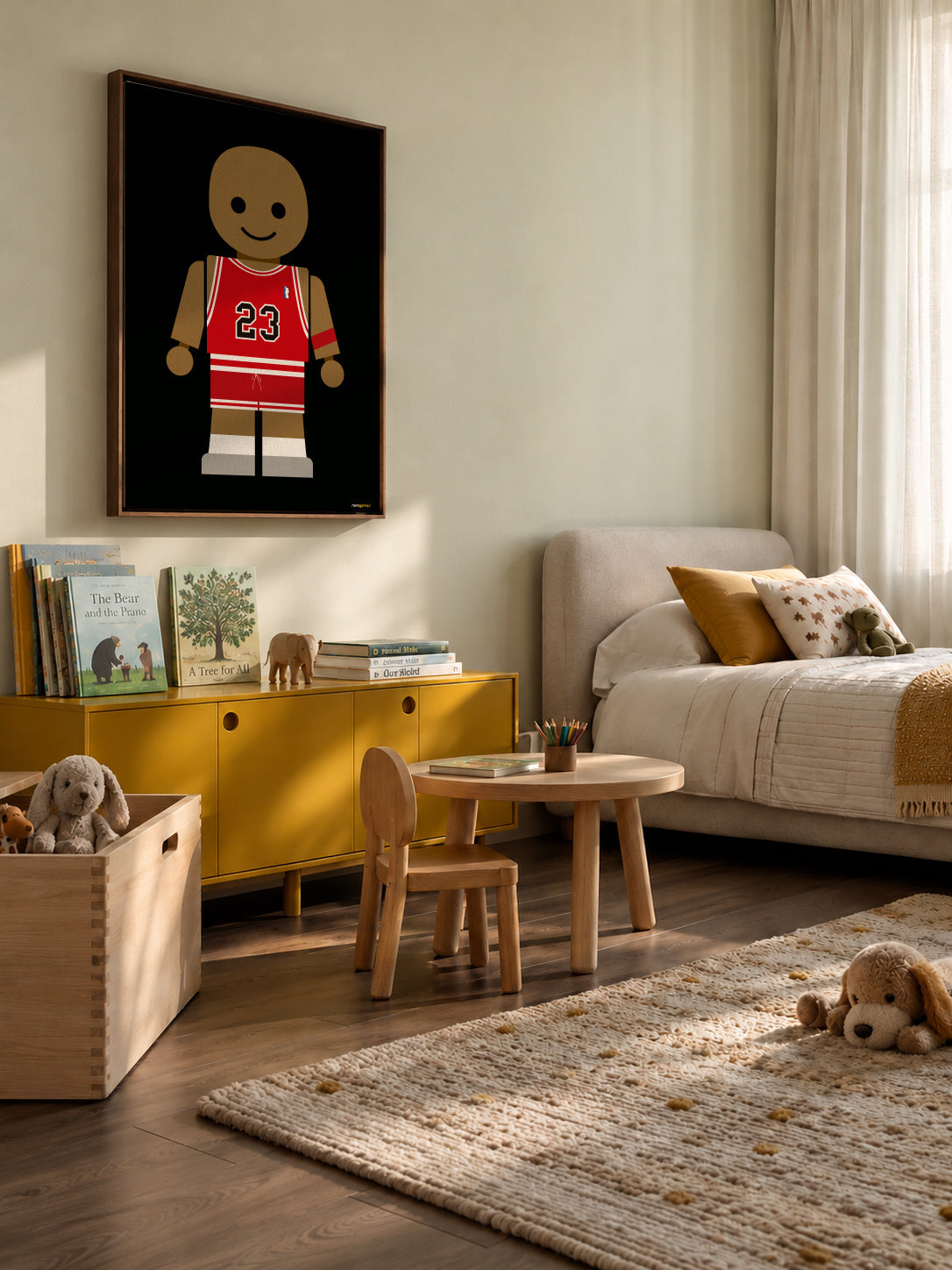 Toy Michael Jordan - Framed canvas in an interior