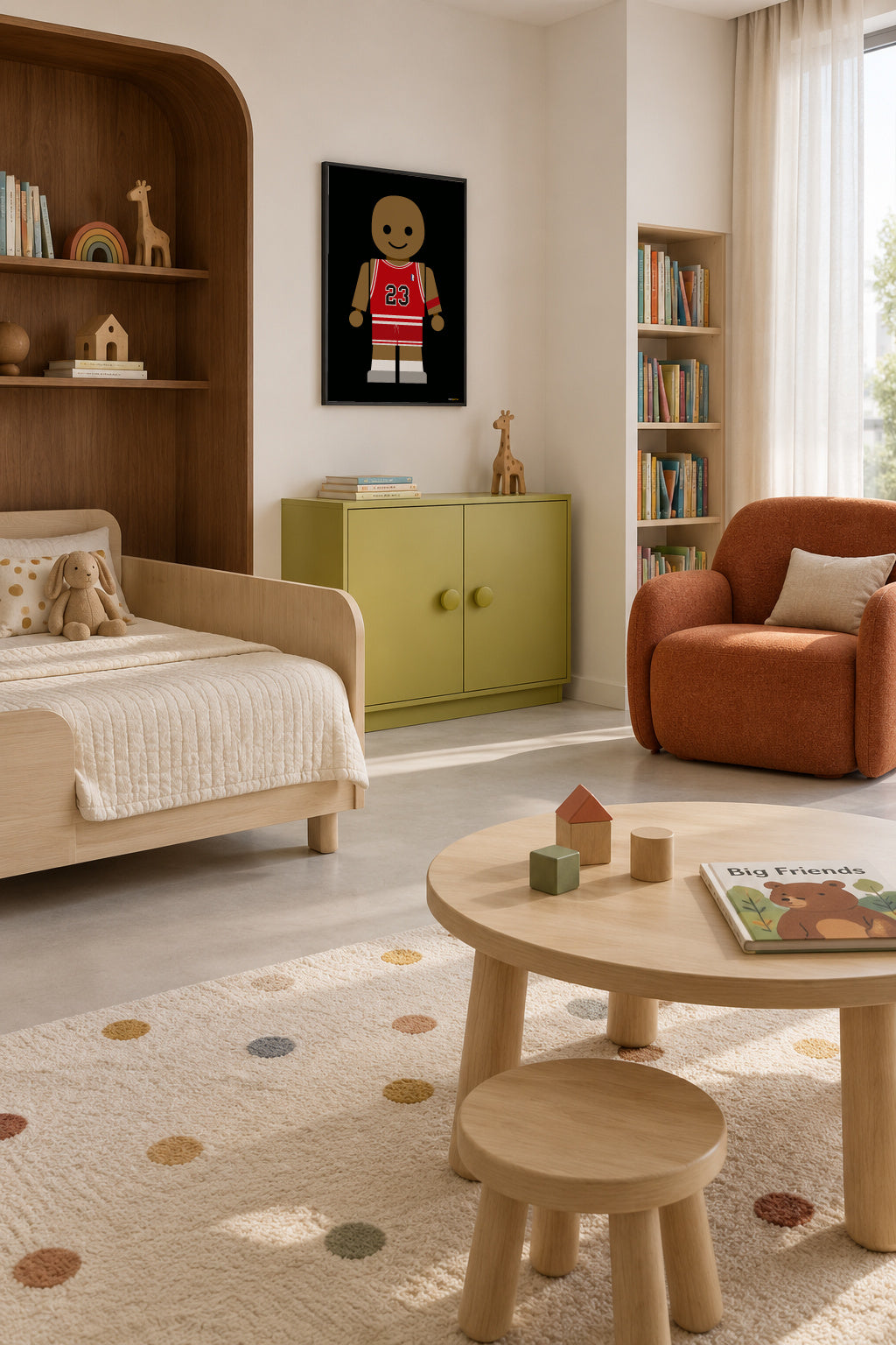 Toy Michael Jordan - Framed poster in an interior