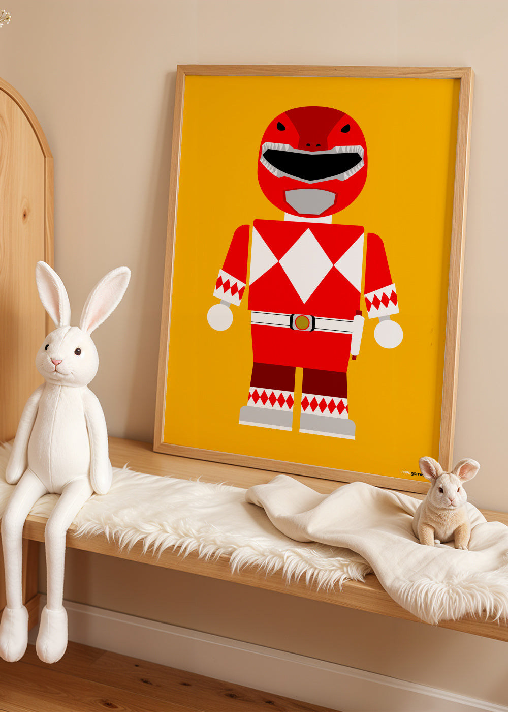 Toy Power Ranger Red - Framed poster in an interior