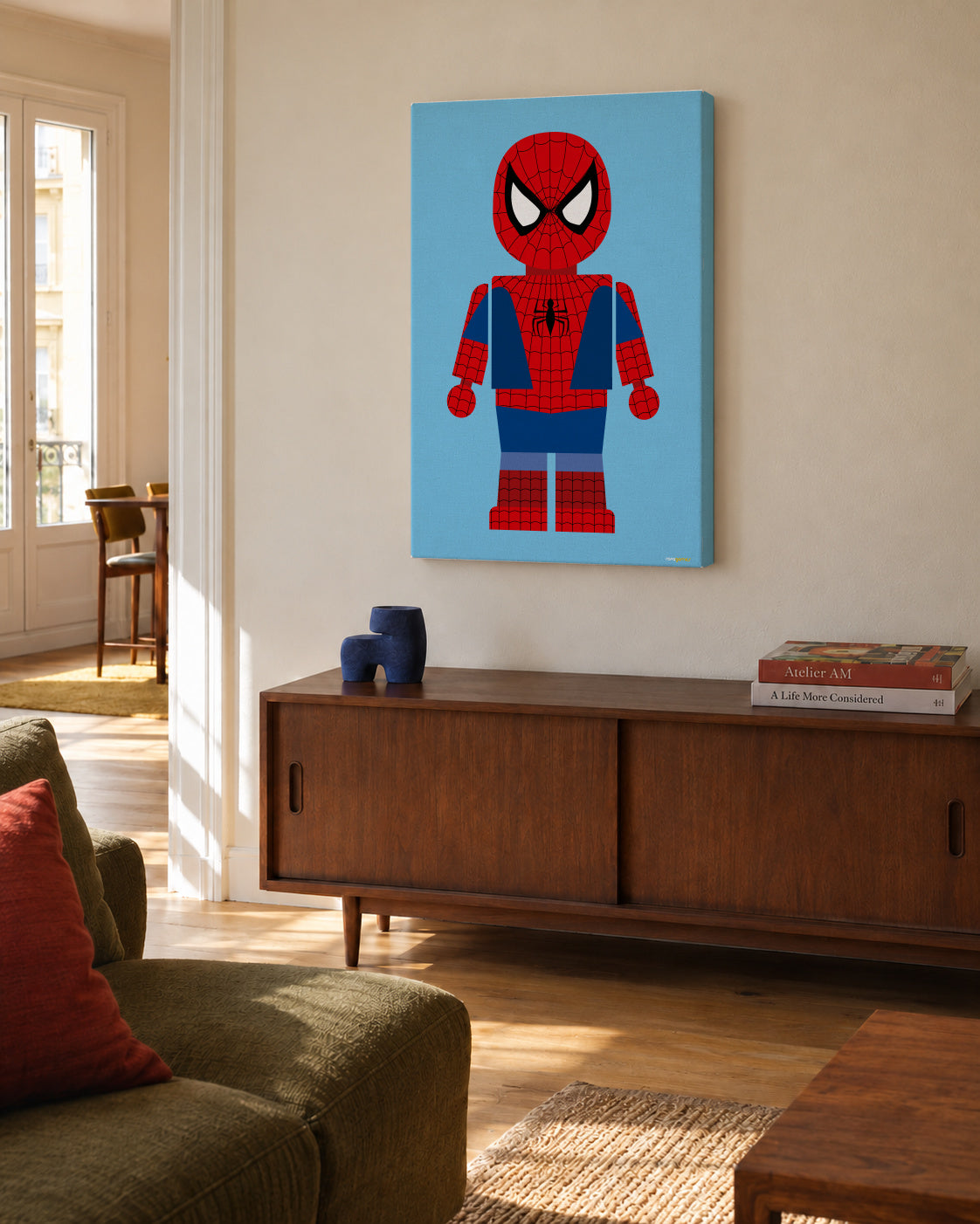 Toy Spiderman - Unframed canvas in an interior