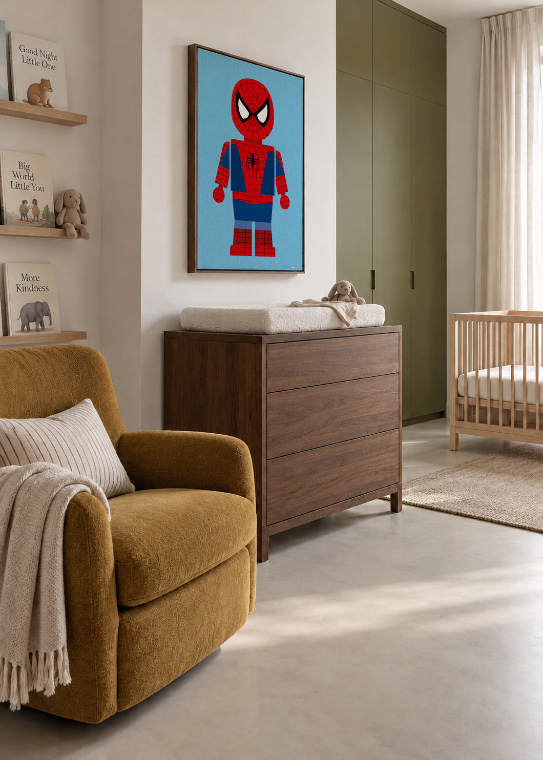 Toy Spiderman - Framed canvas in an interior