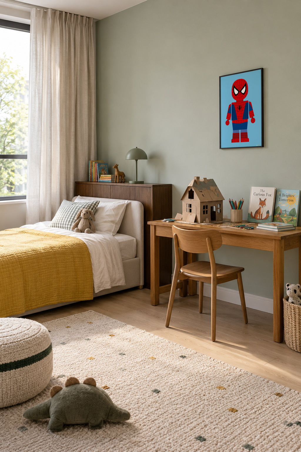 Toy Spiderman - Framed poster in an interior