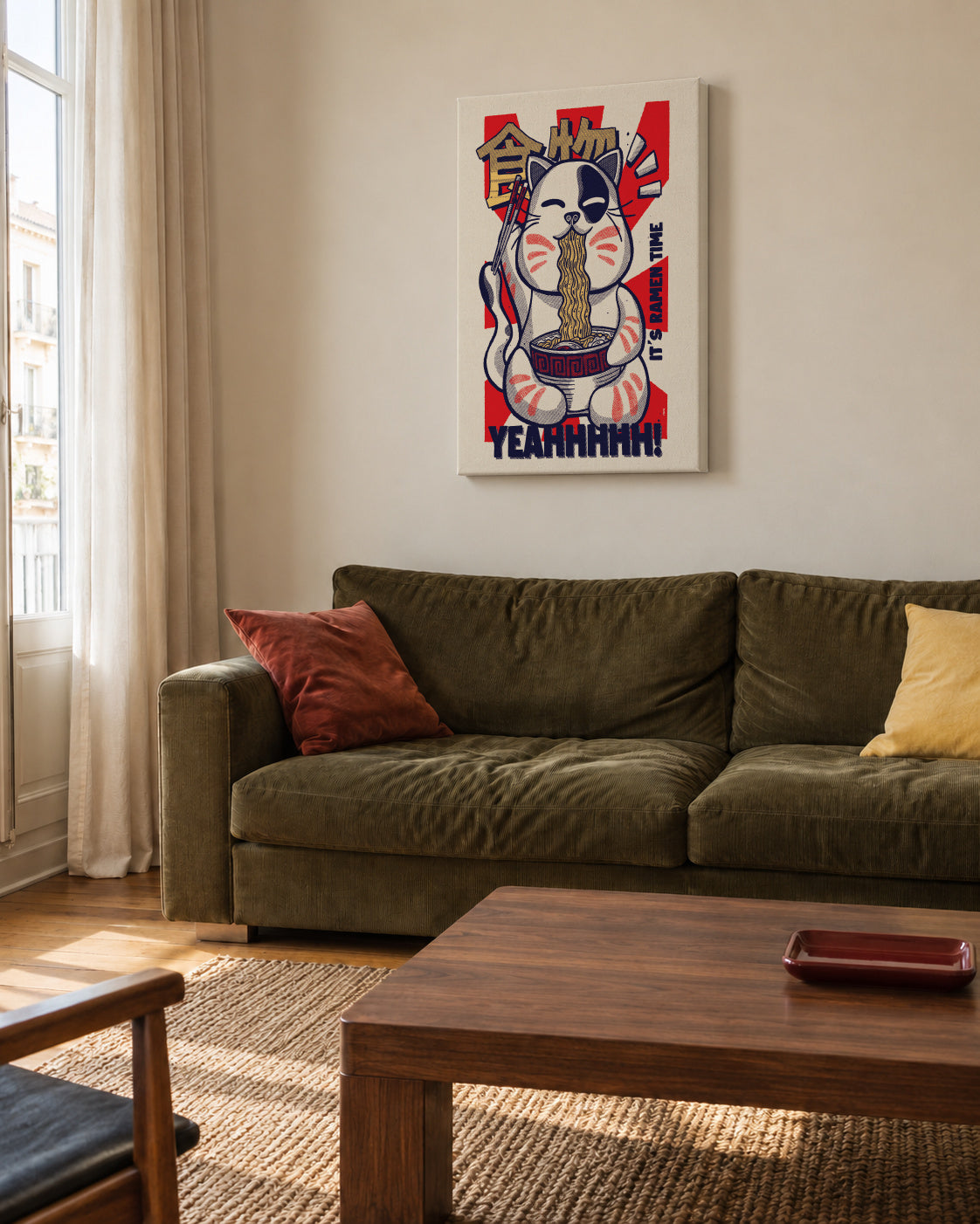 It's Ramen Time - Unframed canvas in an interior