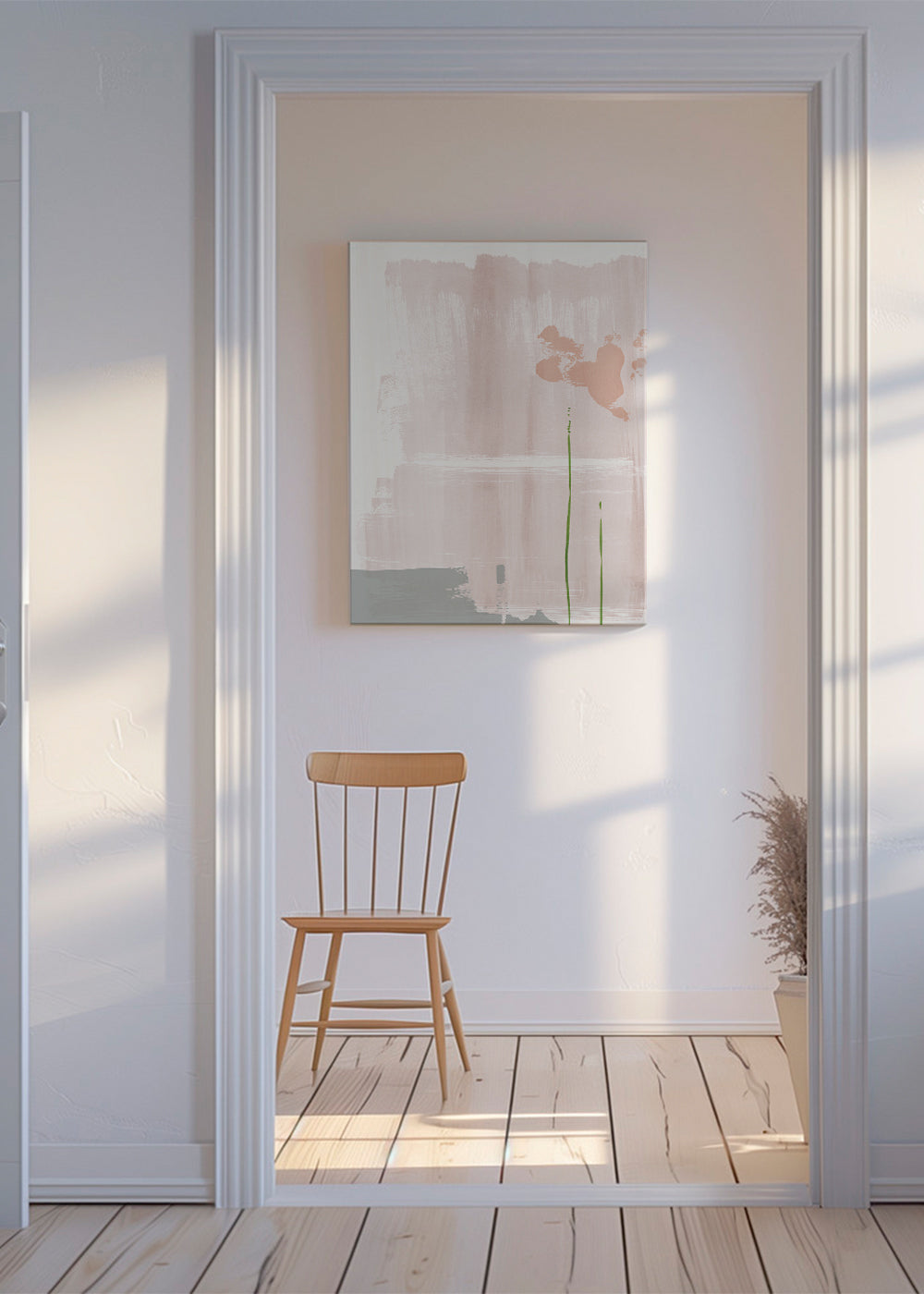 Soft pink abstract painting