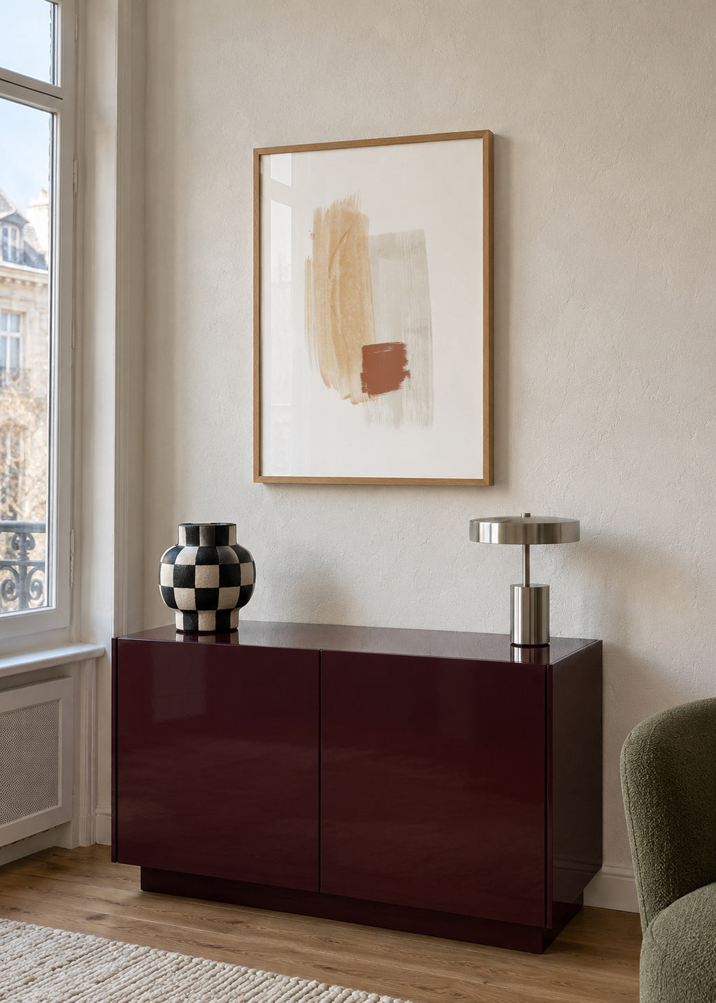 Brush strokes N 6 Warm colors - Framed poster in an interior