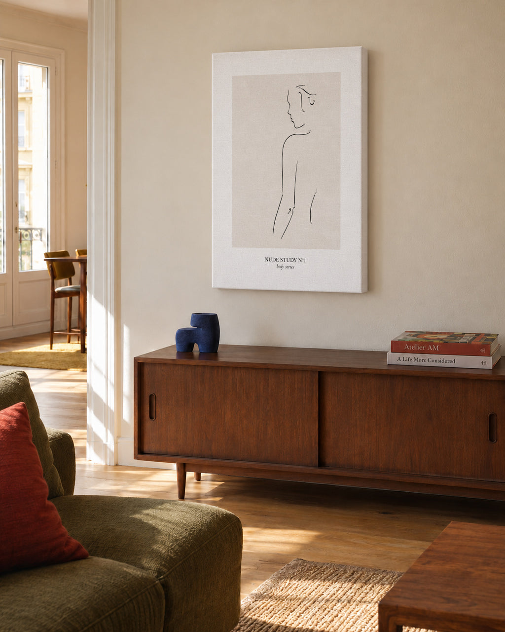 Nude Study Nº1 - Unframed canvas in an interior