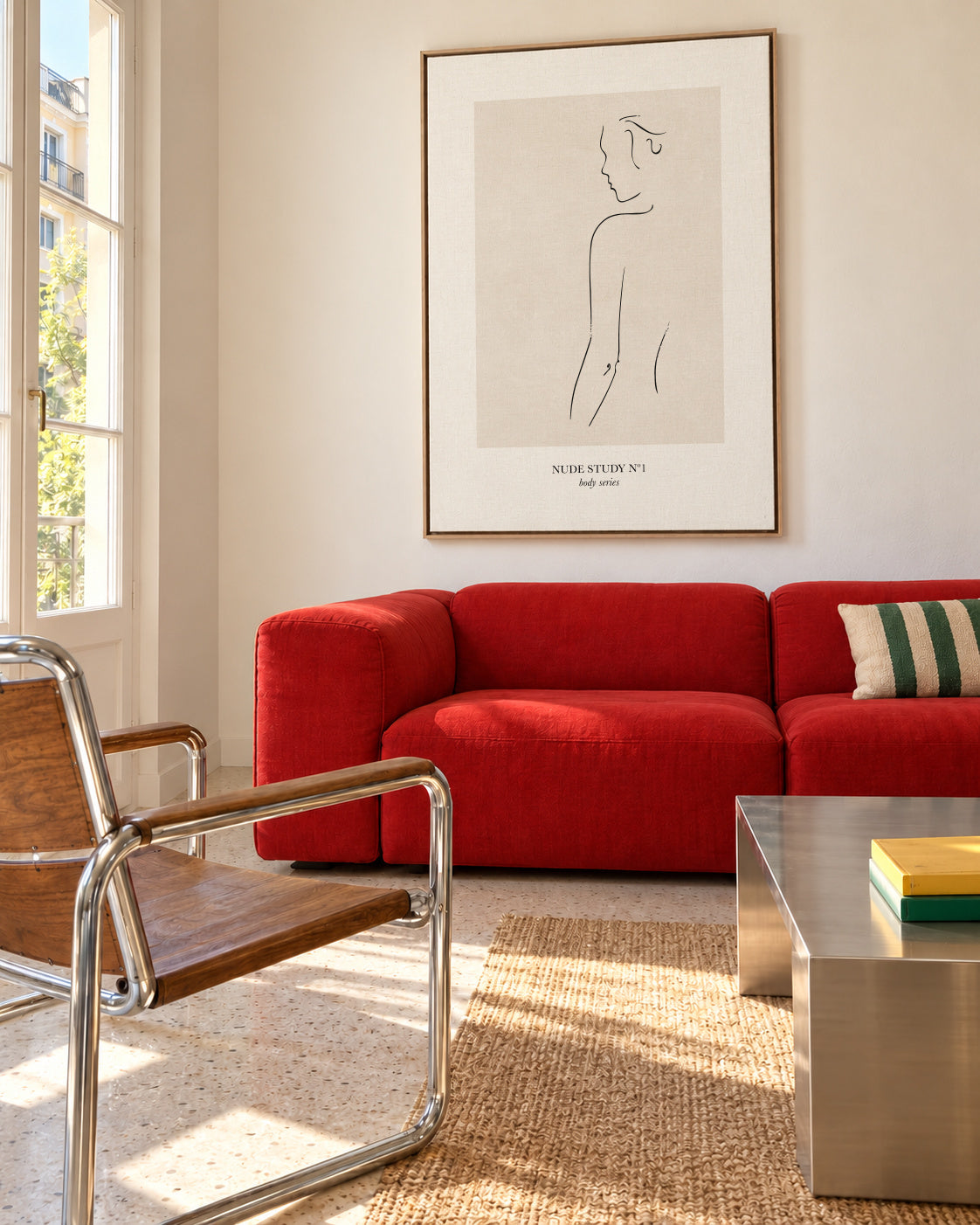 Nude Study Nº1 - Framed canvas in an interior