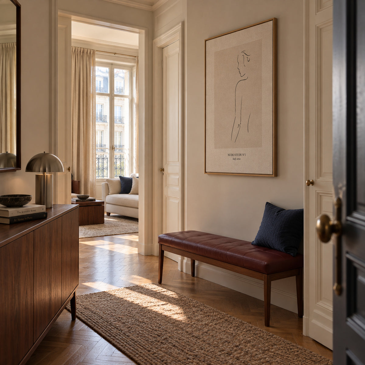 Nude Study Nº1 - Framed canvas in an interior