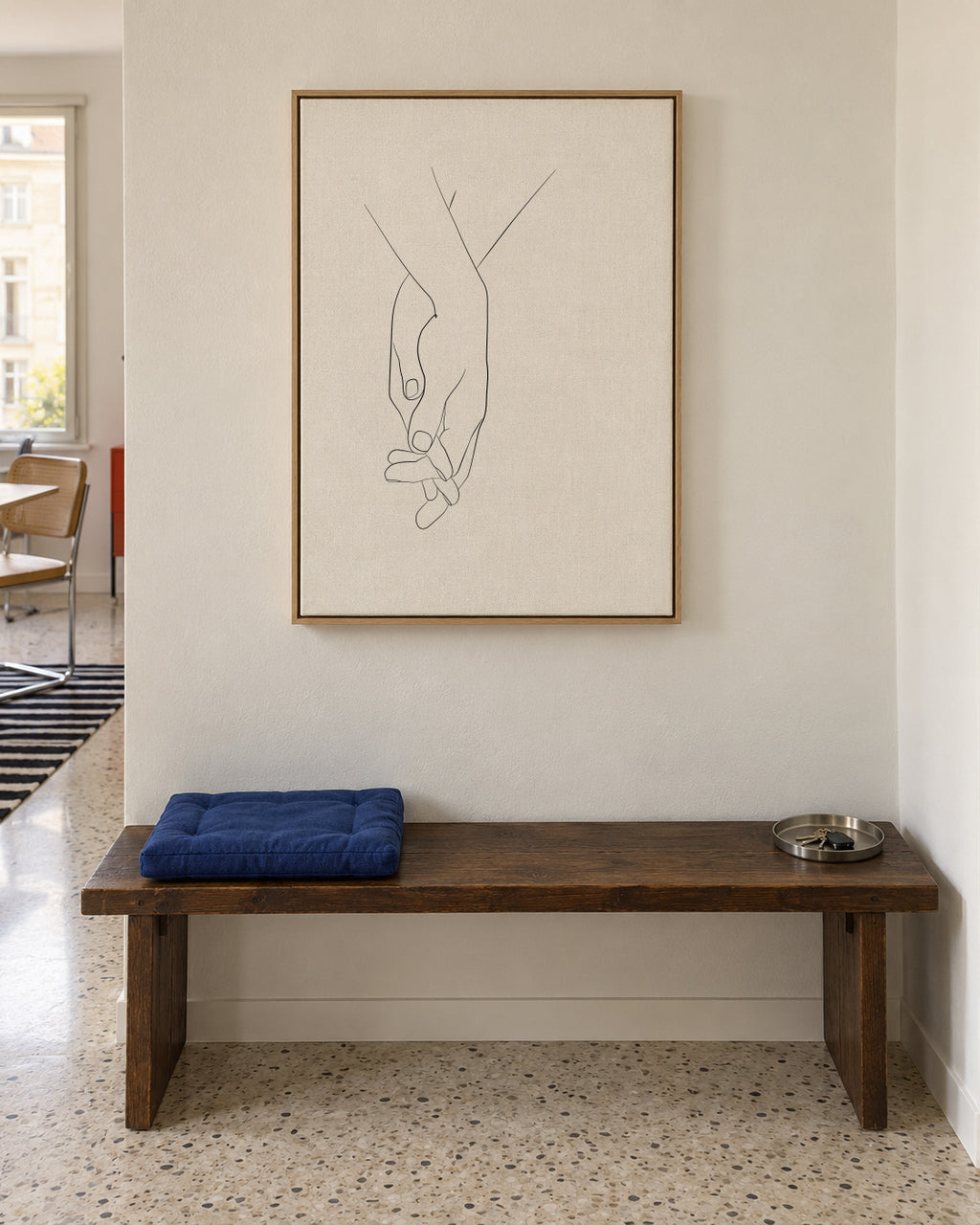 Hands - Walk with me - Framed canvas in an interior
