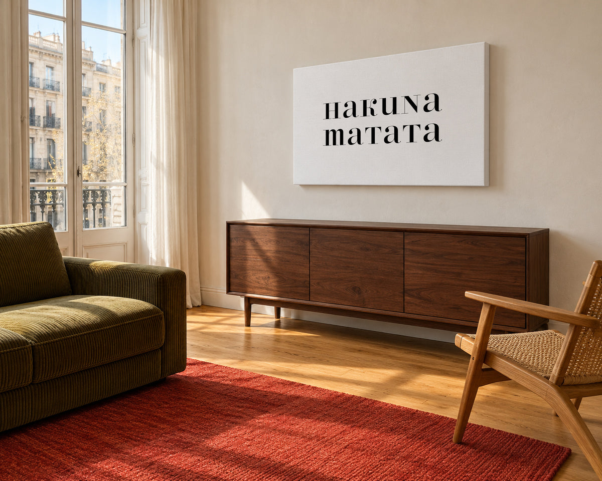 Hakuna Matata - Unframed canvas in an interior