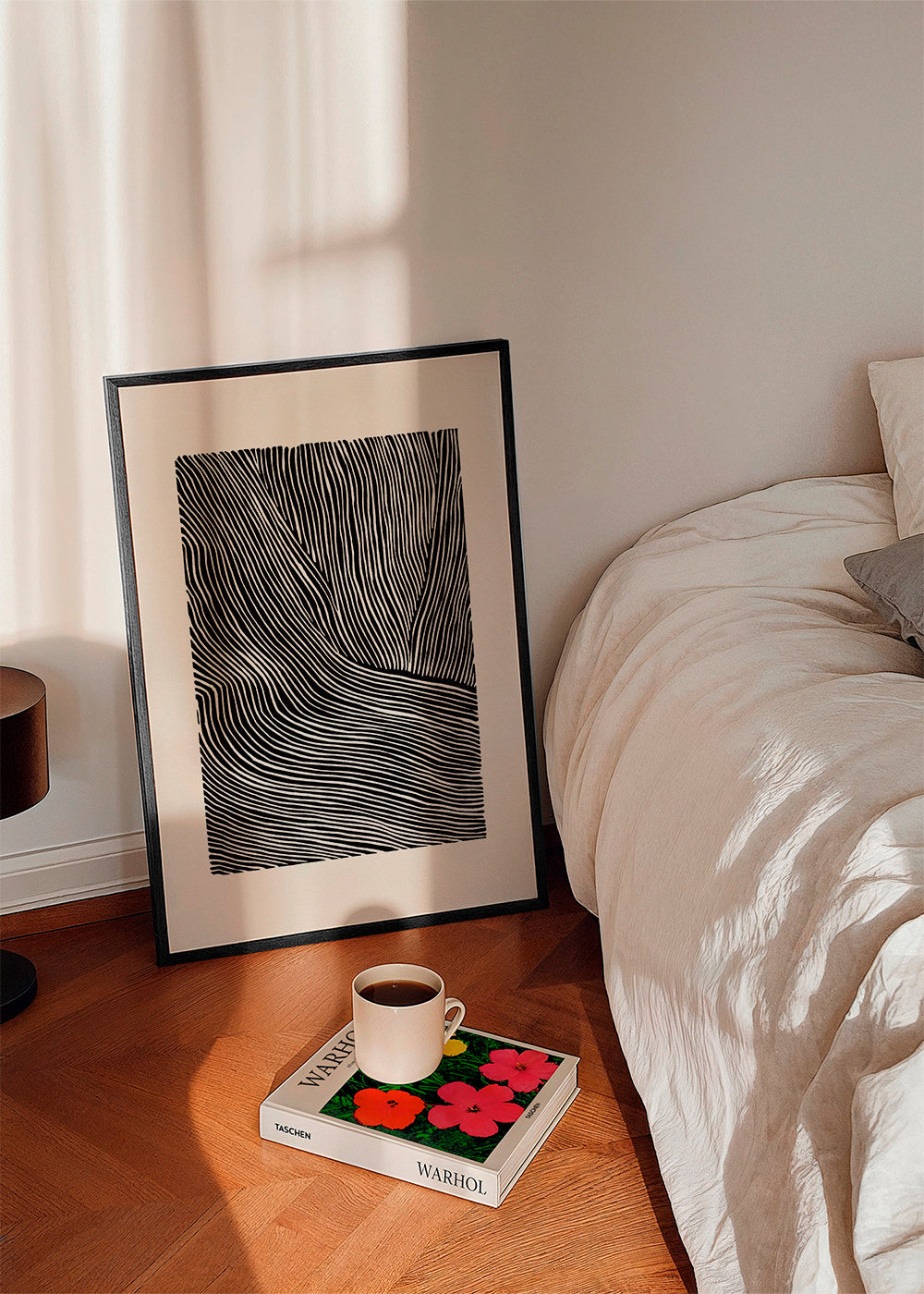 Stripes linocut Nº2 - Black and white