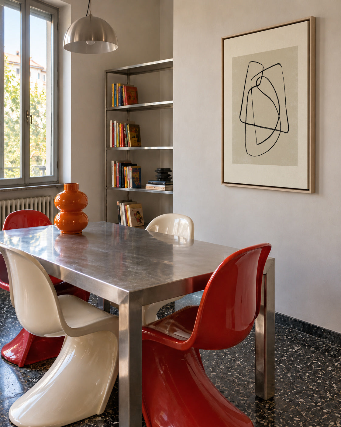 Pencil scribble Nº4 - Framed canvas in an interior