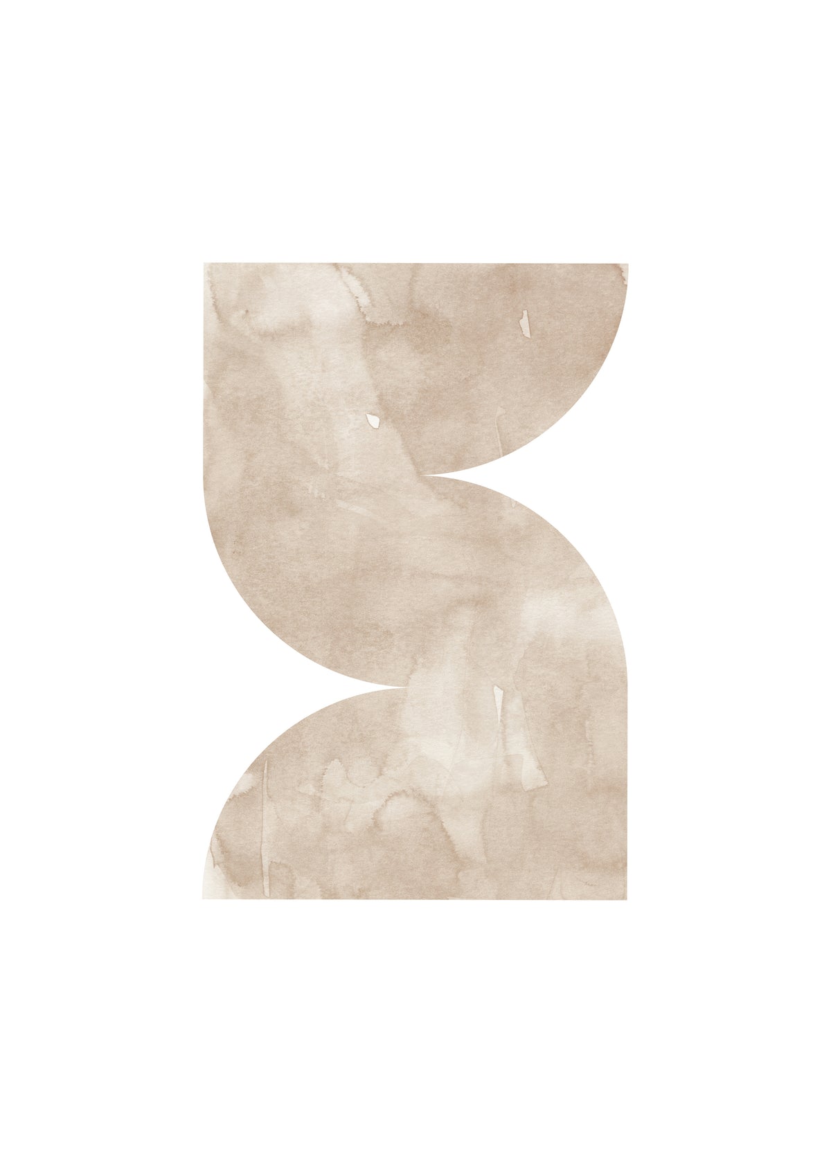 Watercolor shapes Nº2 - beige tones - Unframed art print