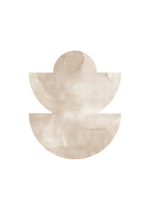 Watercolor shapes Nº5 - beige tones - Unframed art print