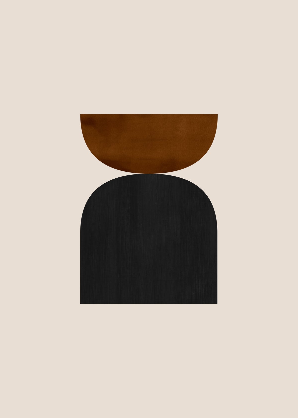 Geometric shapes Nº1 - rust & black - Unframed art print