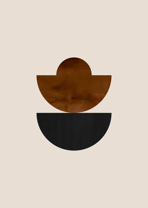 Geometric shapes Nº3 - rust & black