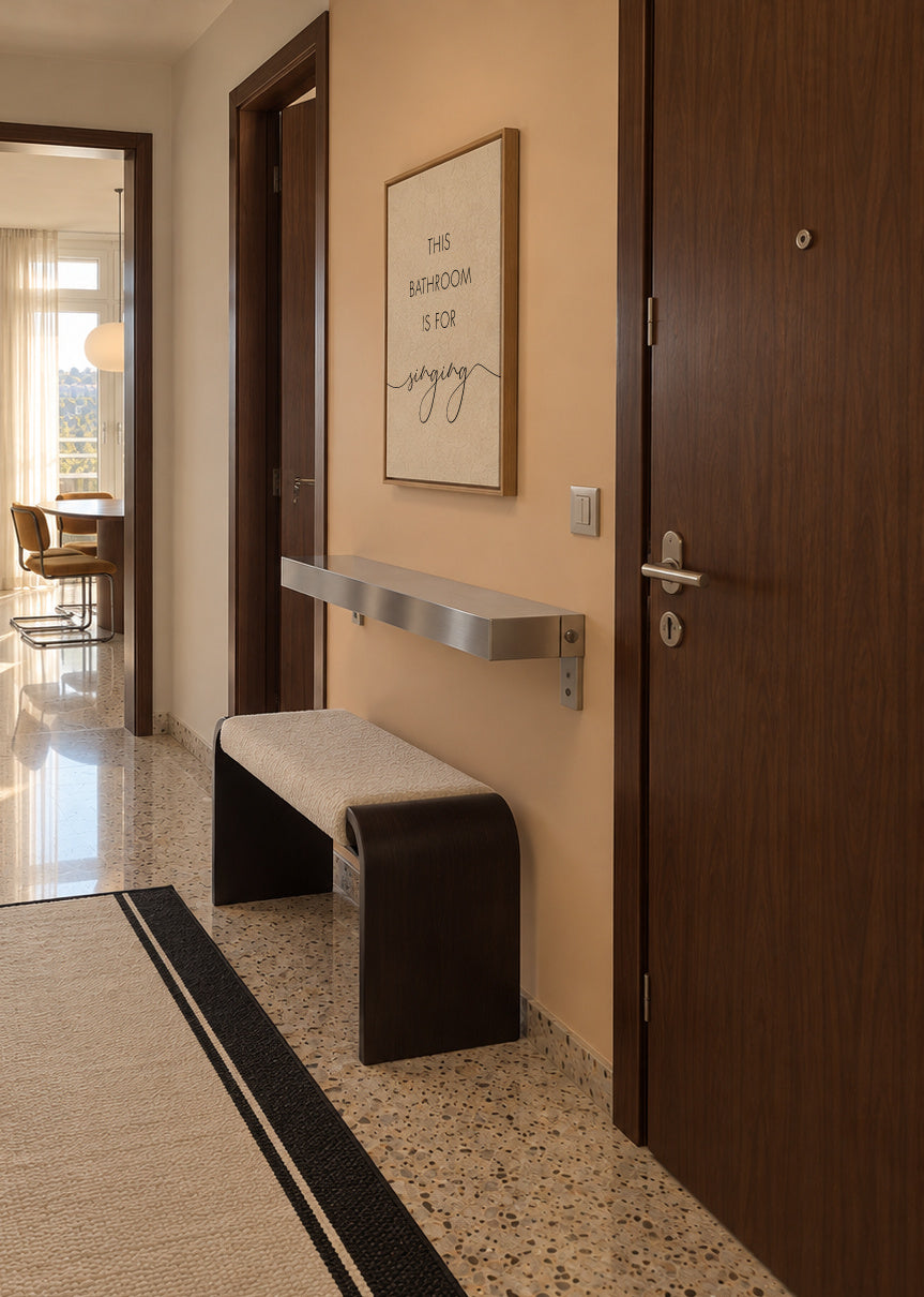 This bathroom is for singing - Framed canvas in an interior