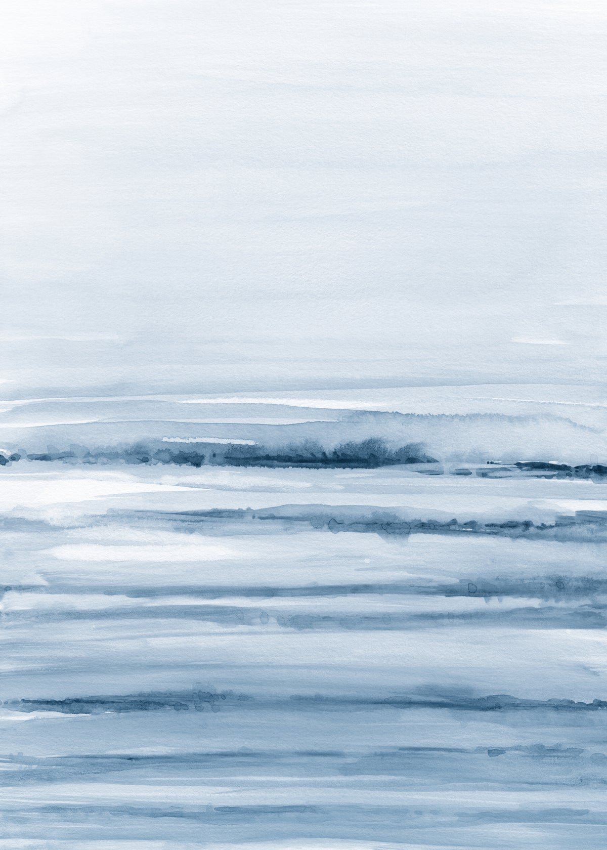 Watercolor landscape N 45 Indigo Blue - Unframed art print