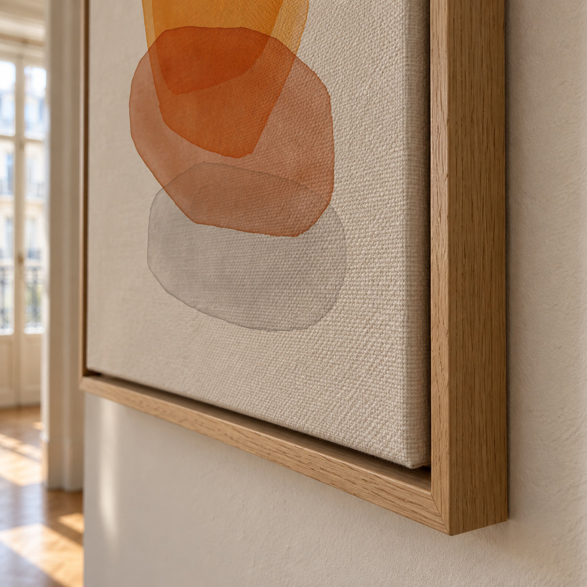 Yellow abstractions - Framed canvas detail