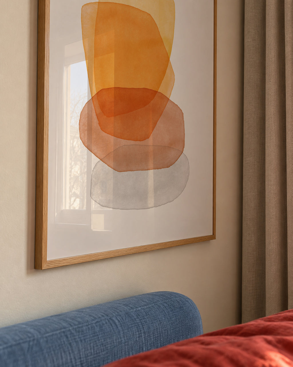 Yellow abstractions - Framed poster detail