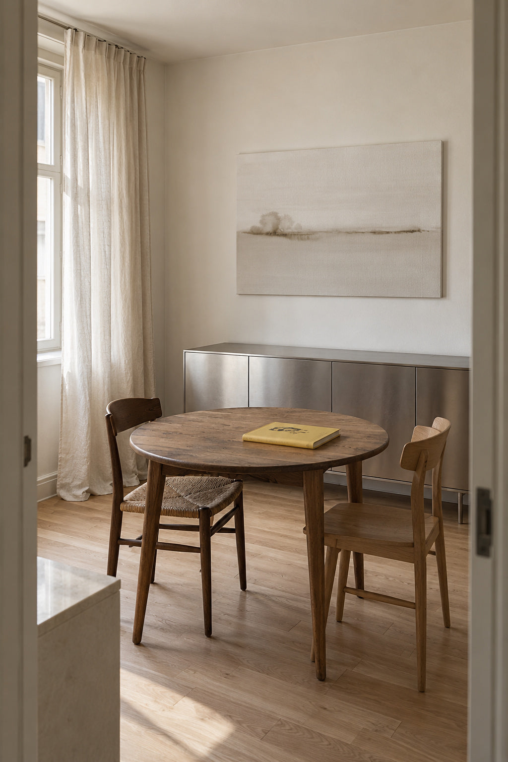 Watercolor landscape N 50 Sepia - Unframed canvas in an interior