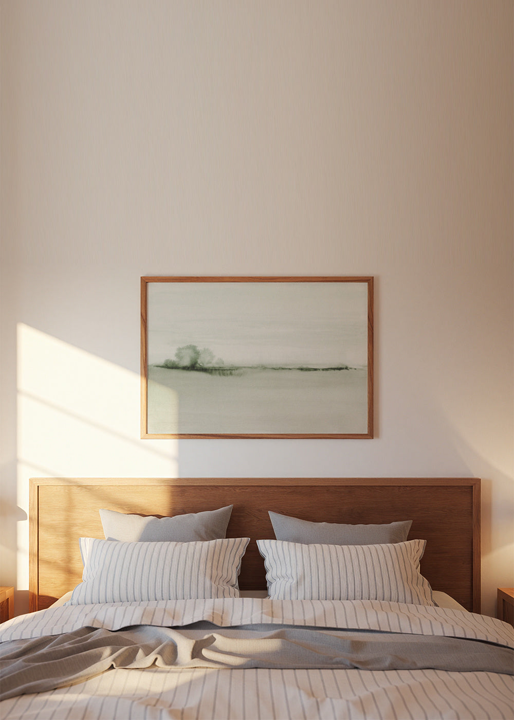 Watercolor landscape N 50 Greeny - Framed poster in an interior