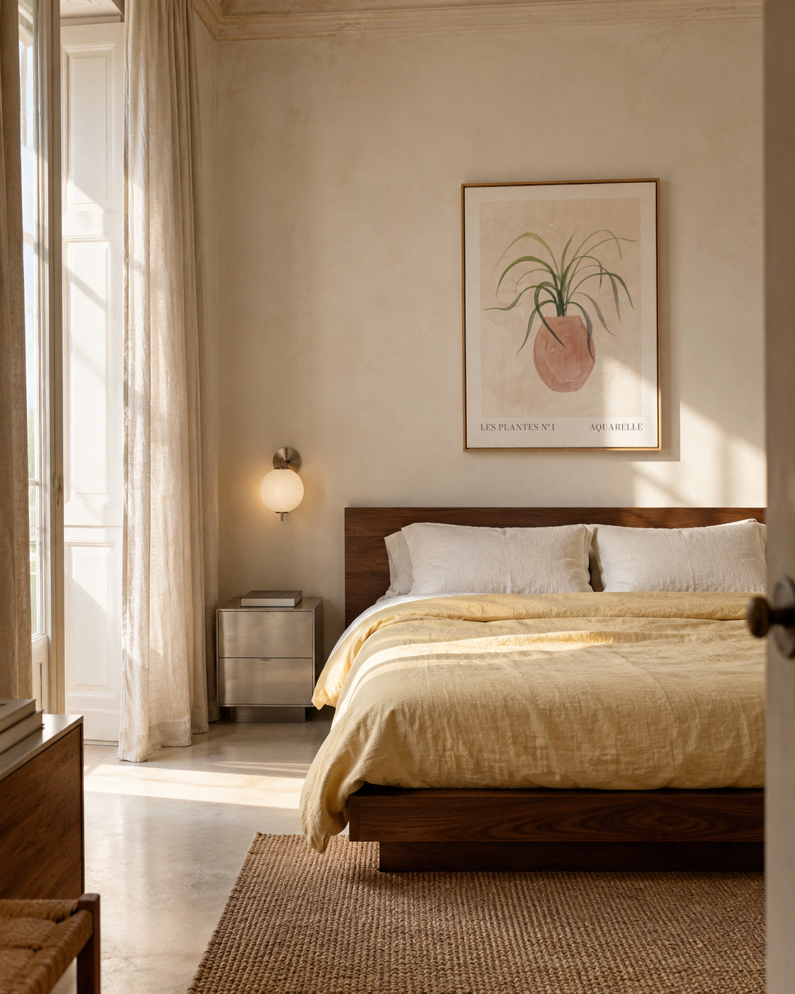 Les plantes Nº1 - Framed canvas in an interior