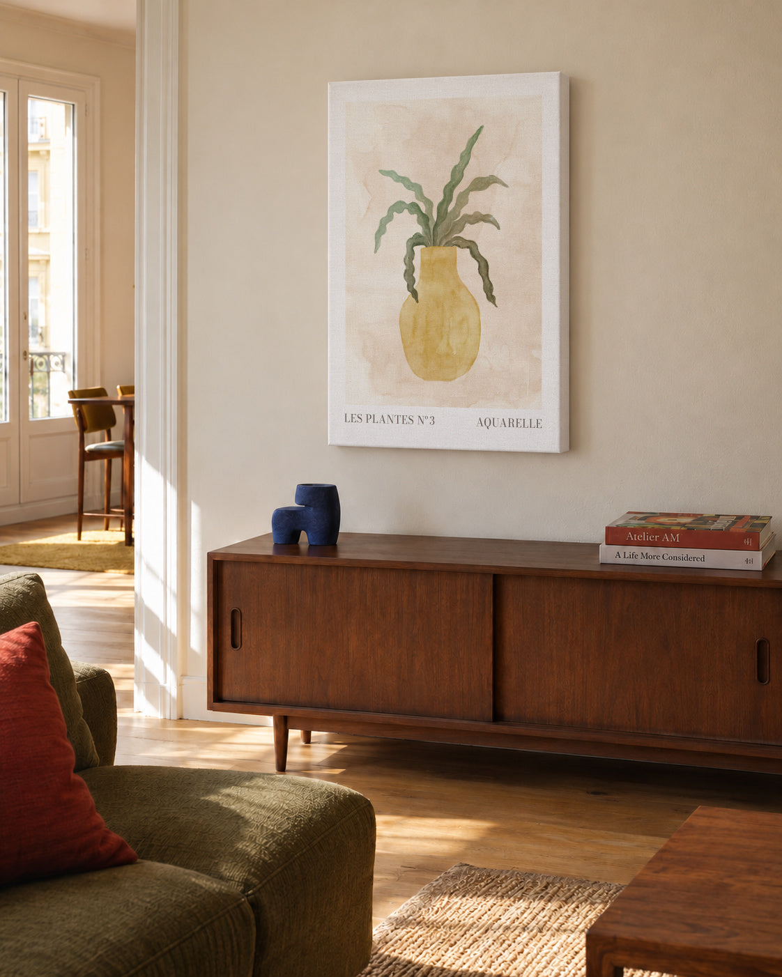 Les plantes Nº3 - Unframed canvas in an interior