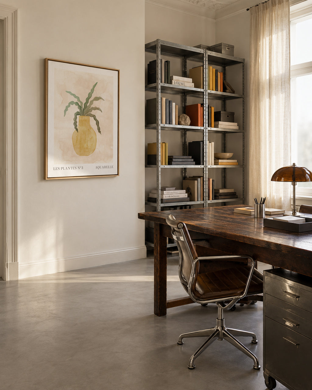 Les plantes Nº3 - Framed canvas in an interior