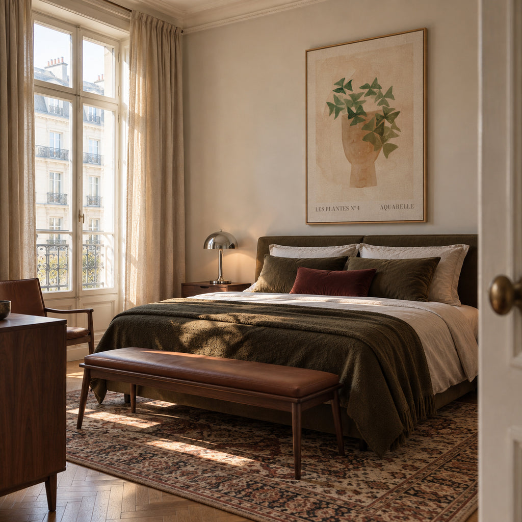 Les plantes Nº4 - Framed canvas in an interior