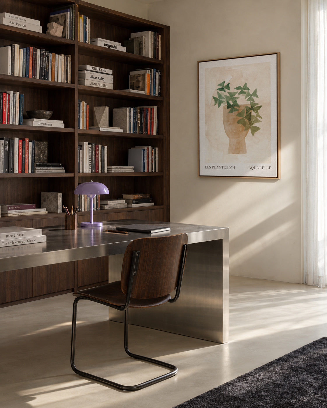 Les plantes Nº4 - Framed canvas in an interior