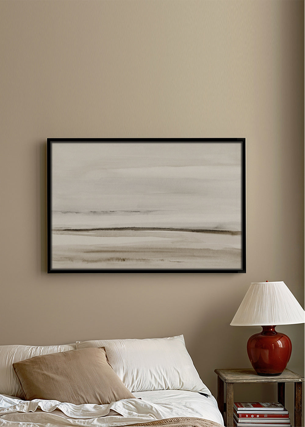 Watercolor shore in neutral colors