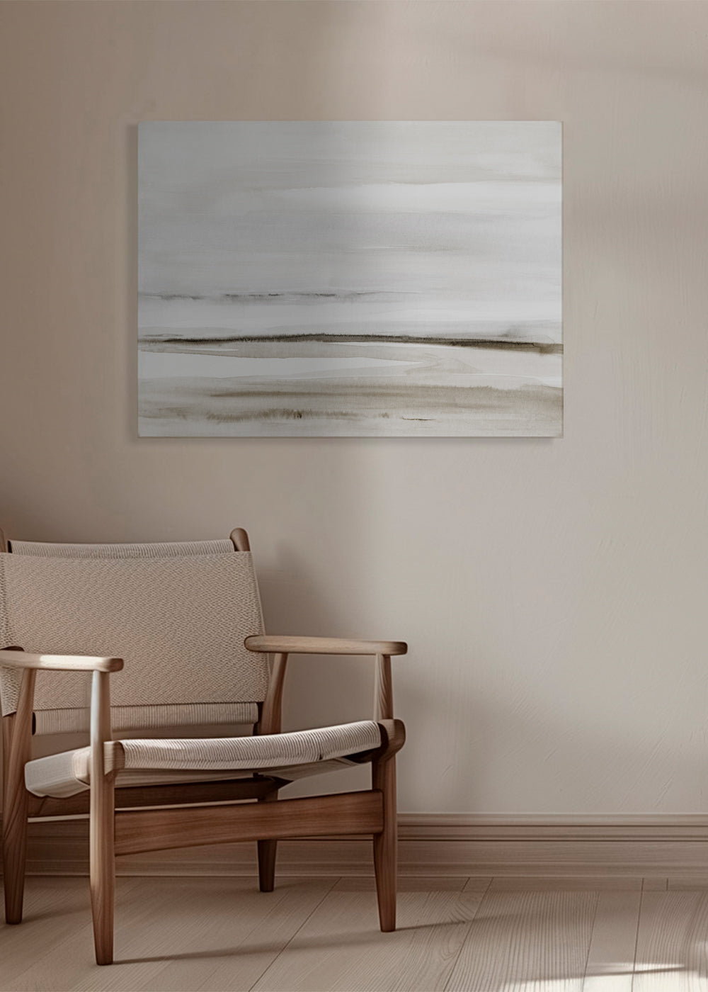 Watercolor shore in neutral colors