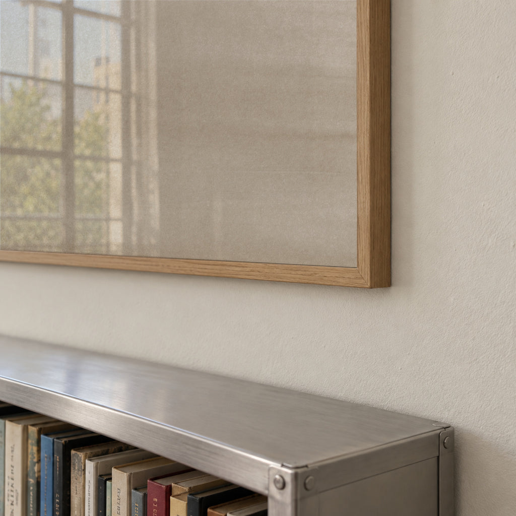 Minimalist horizon in beige tones - Framed poster detail