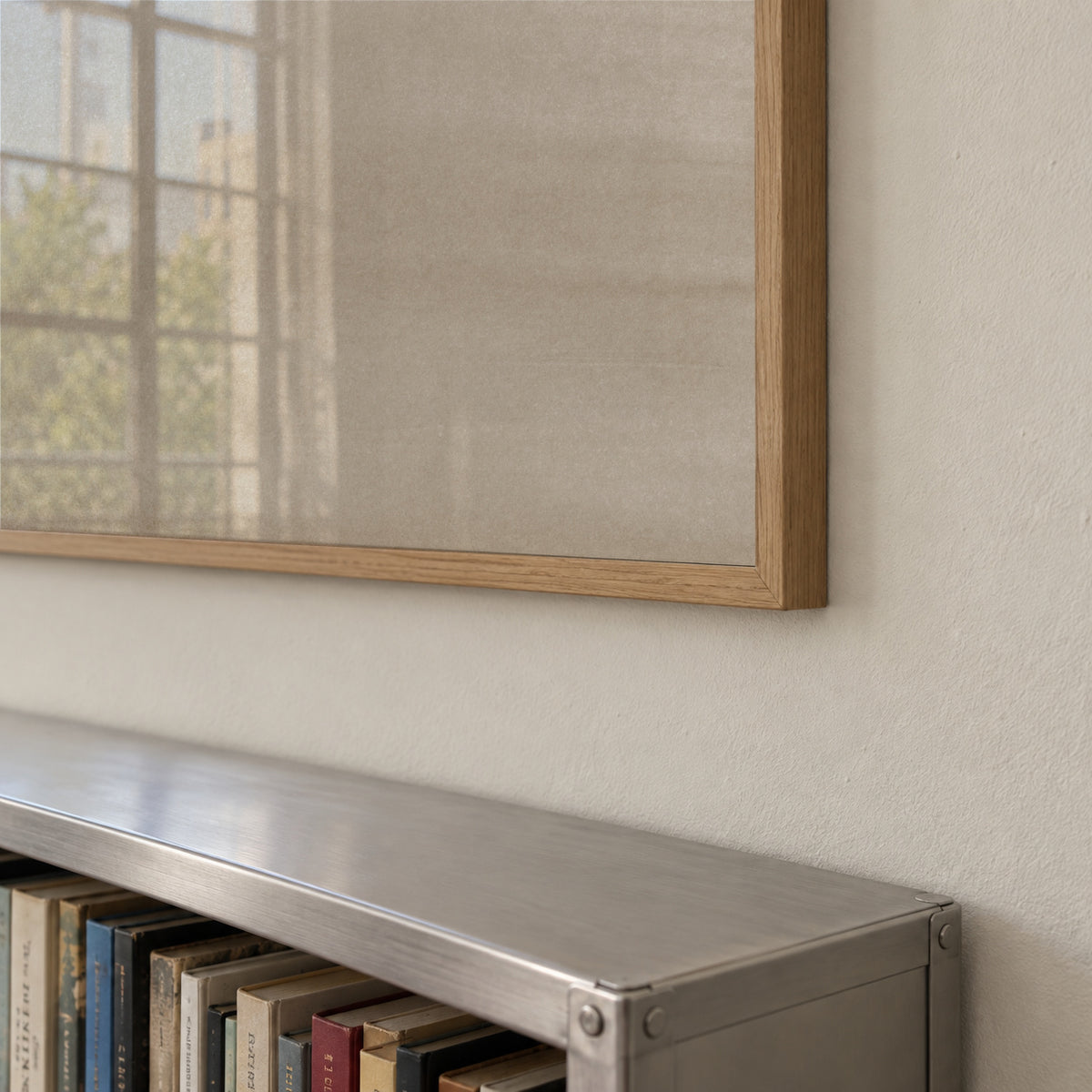 Minimalist horizon in beige tones - Framed poster detail