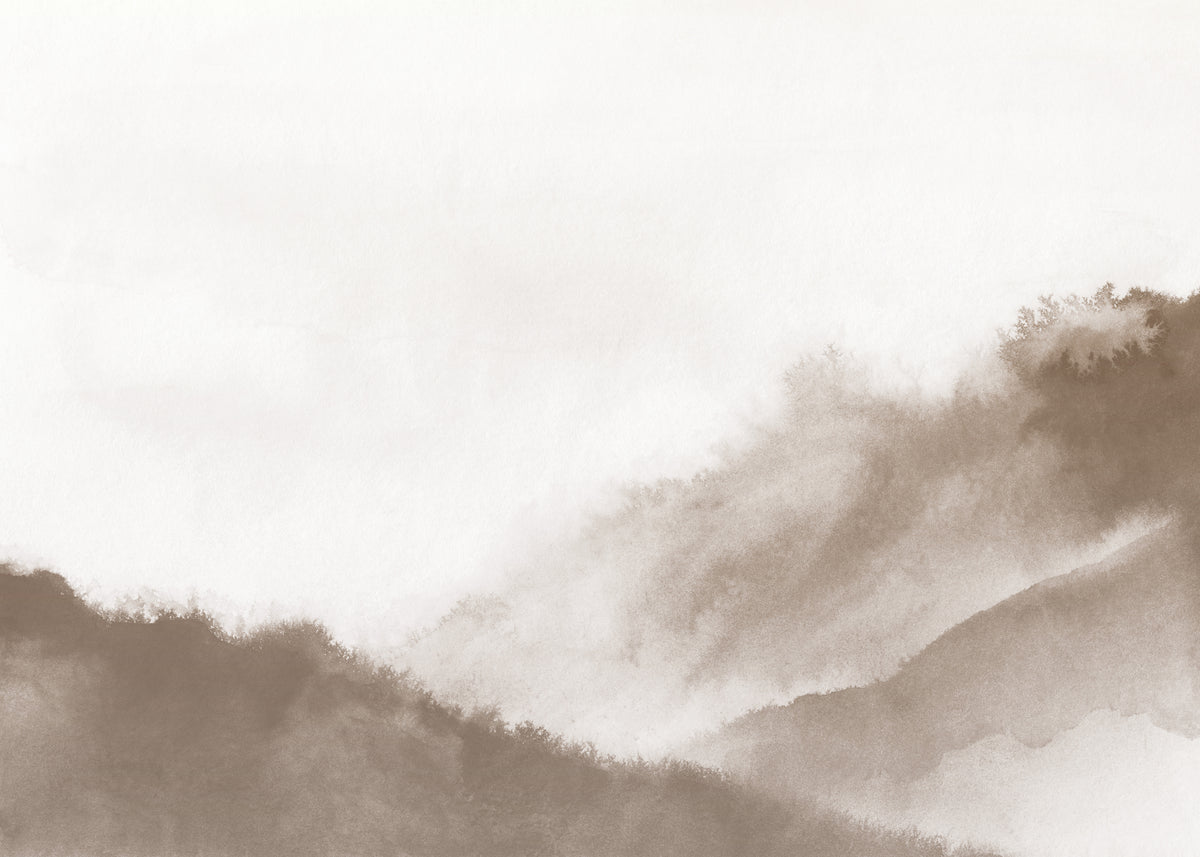 Misty mountains in sepia tones - Unframed art print