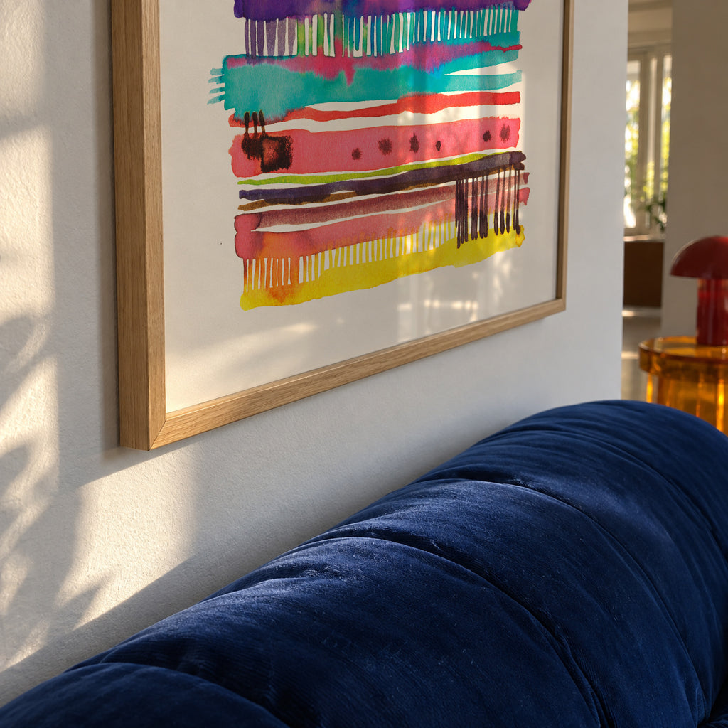 Watercolor Boho Nomadic Lines 2 - Framed poster detail