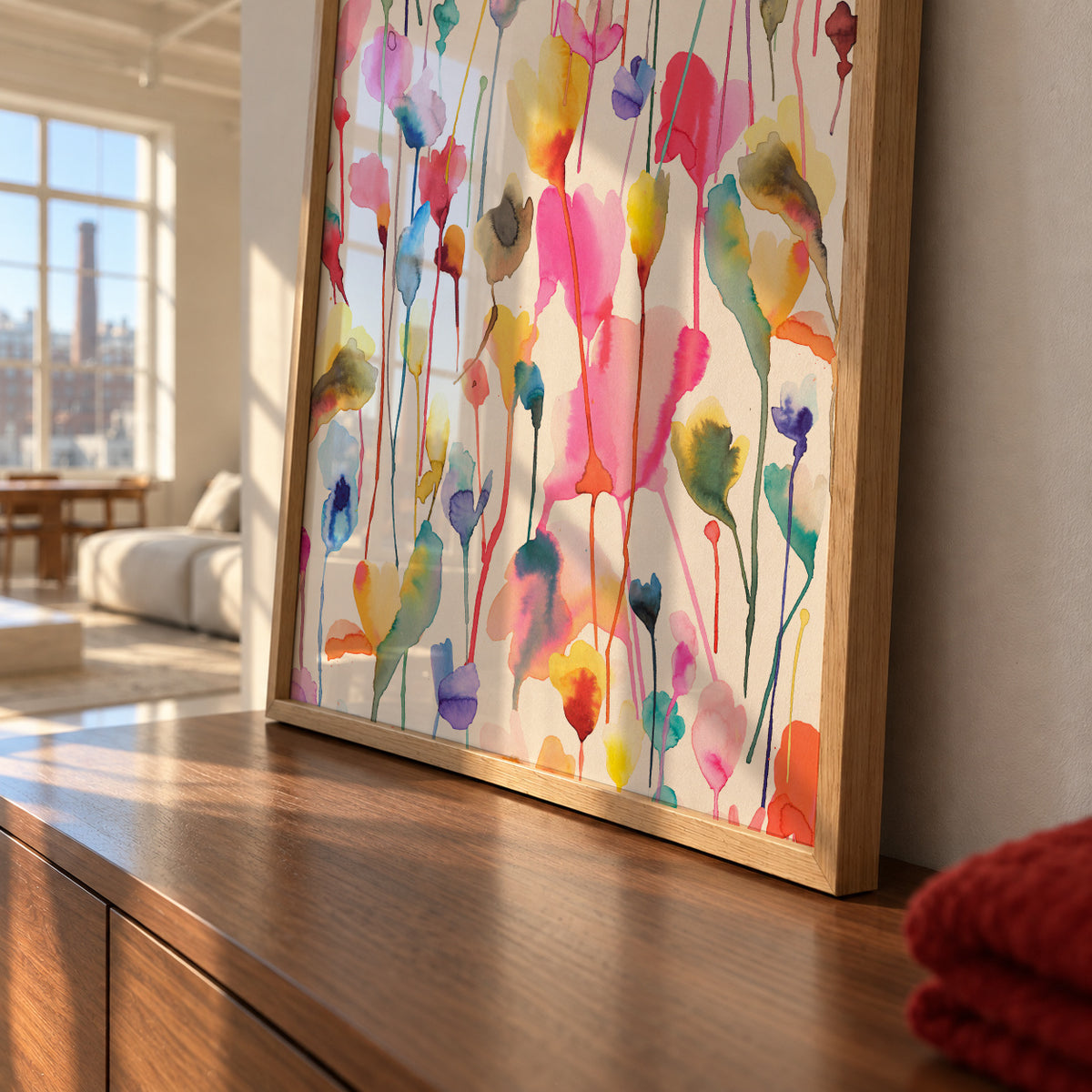 Wild Rustic Flowers Colorful - Framed poster detail