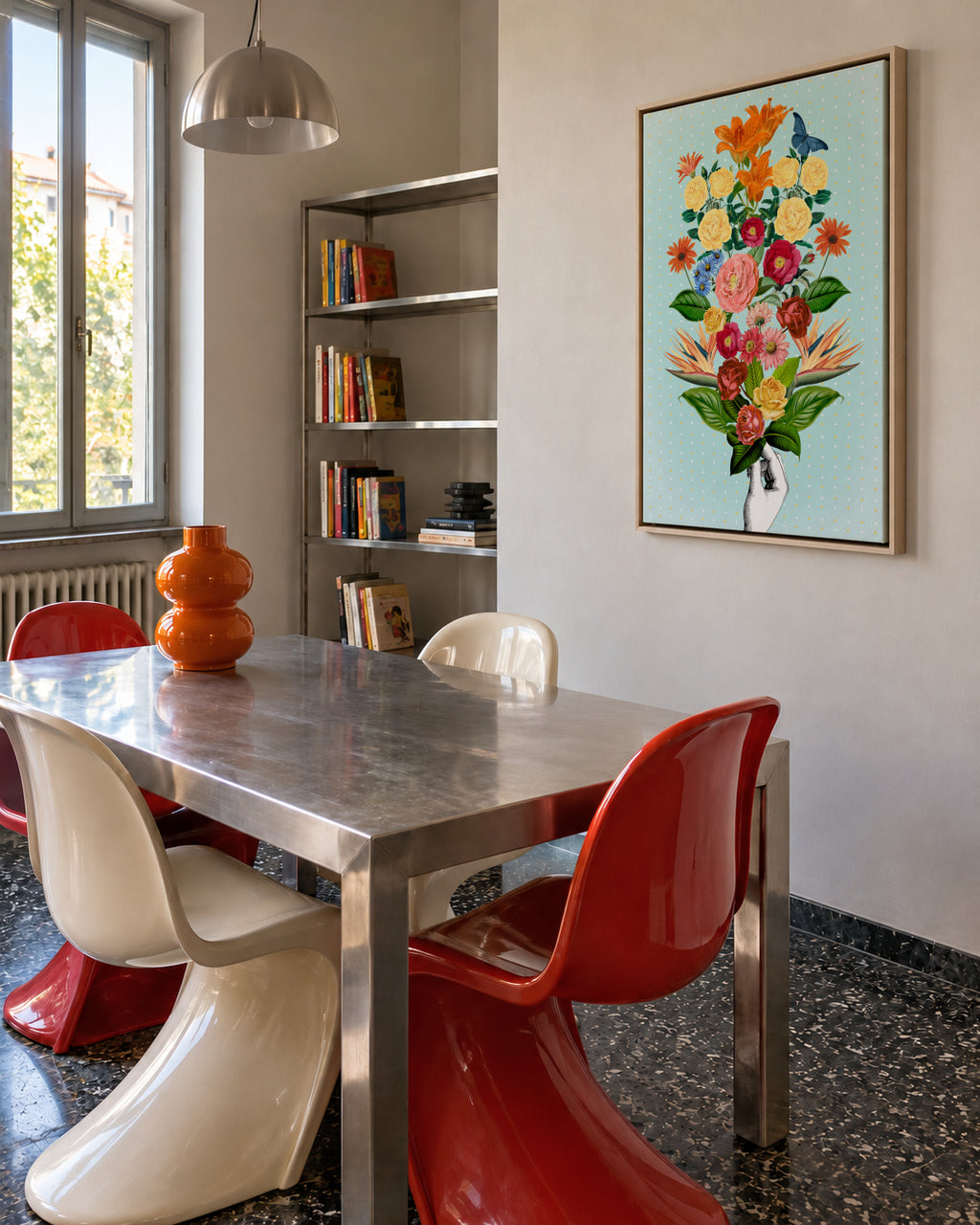 Botanical Blue - Framed canvas in an interior