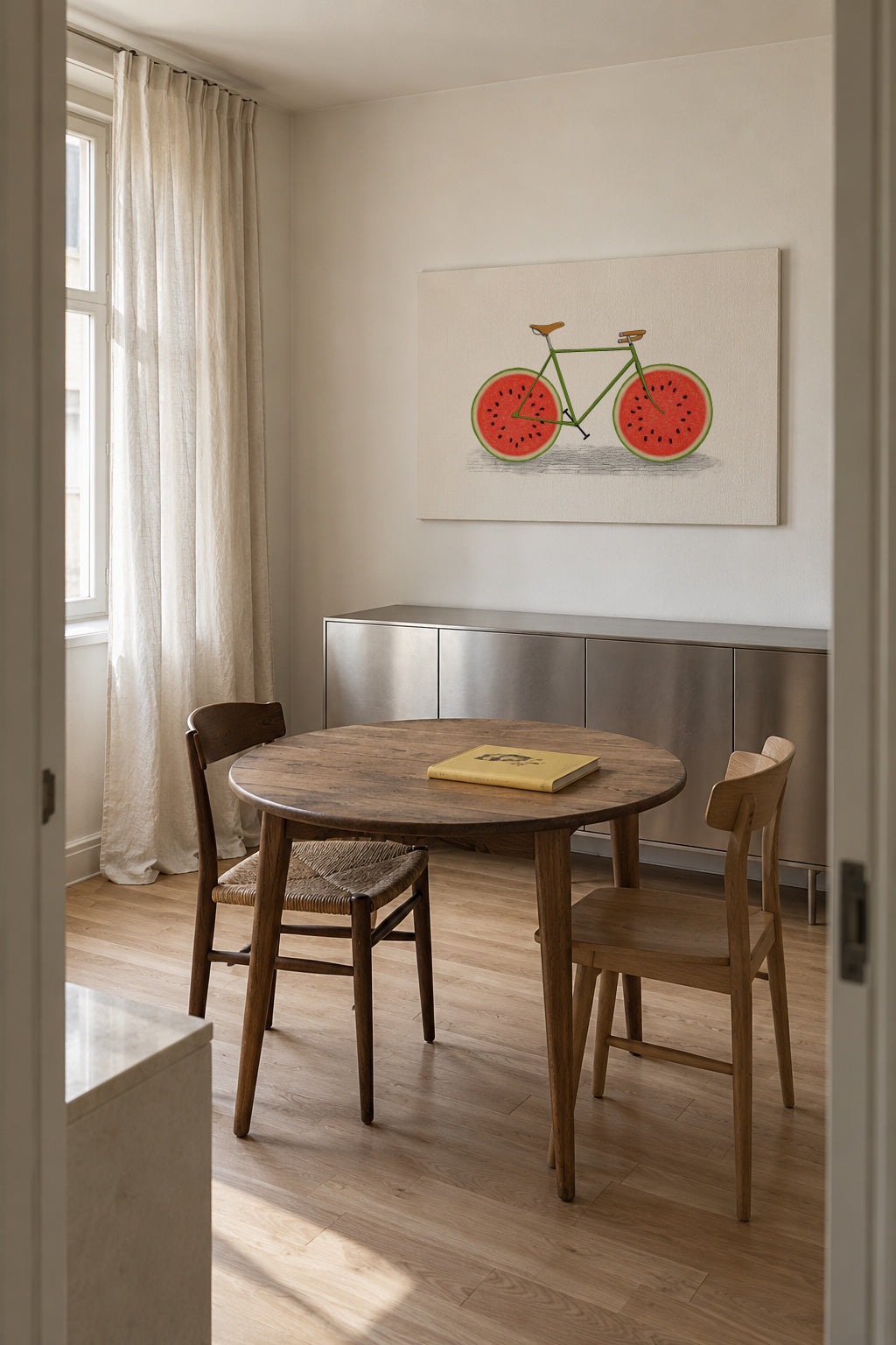 Juicy - Unframed canvas in an interior