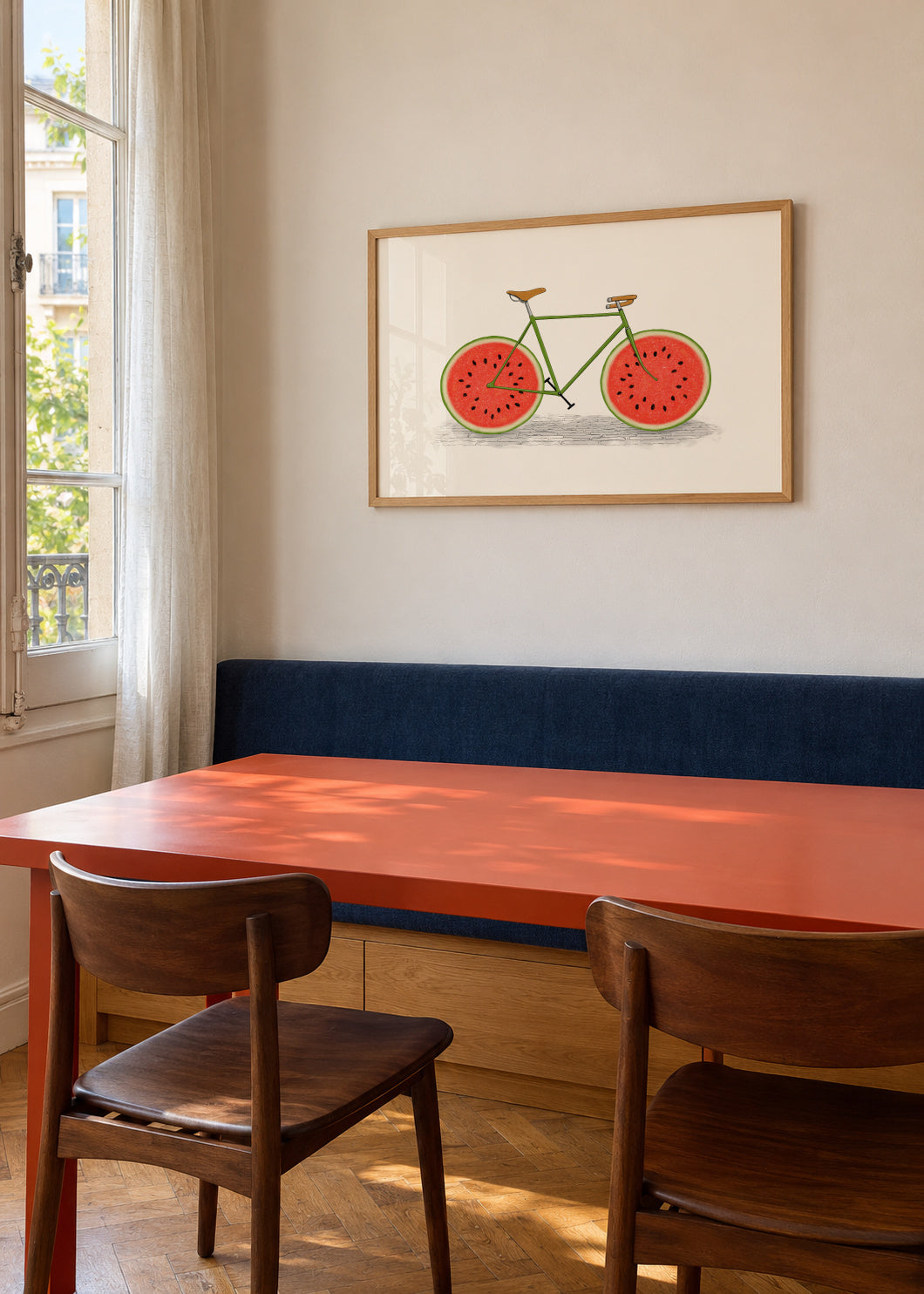 Juicy - Framed poster in an interior
