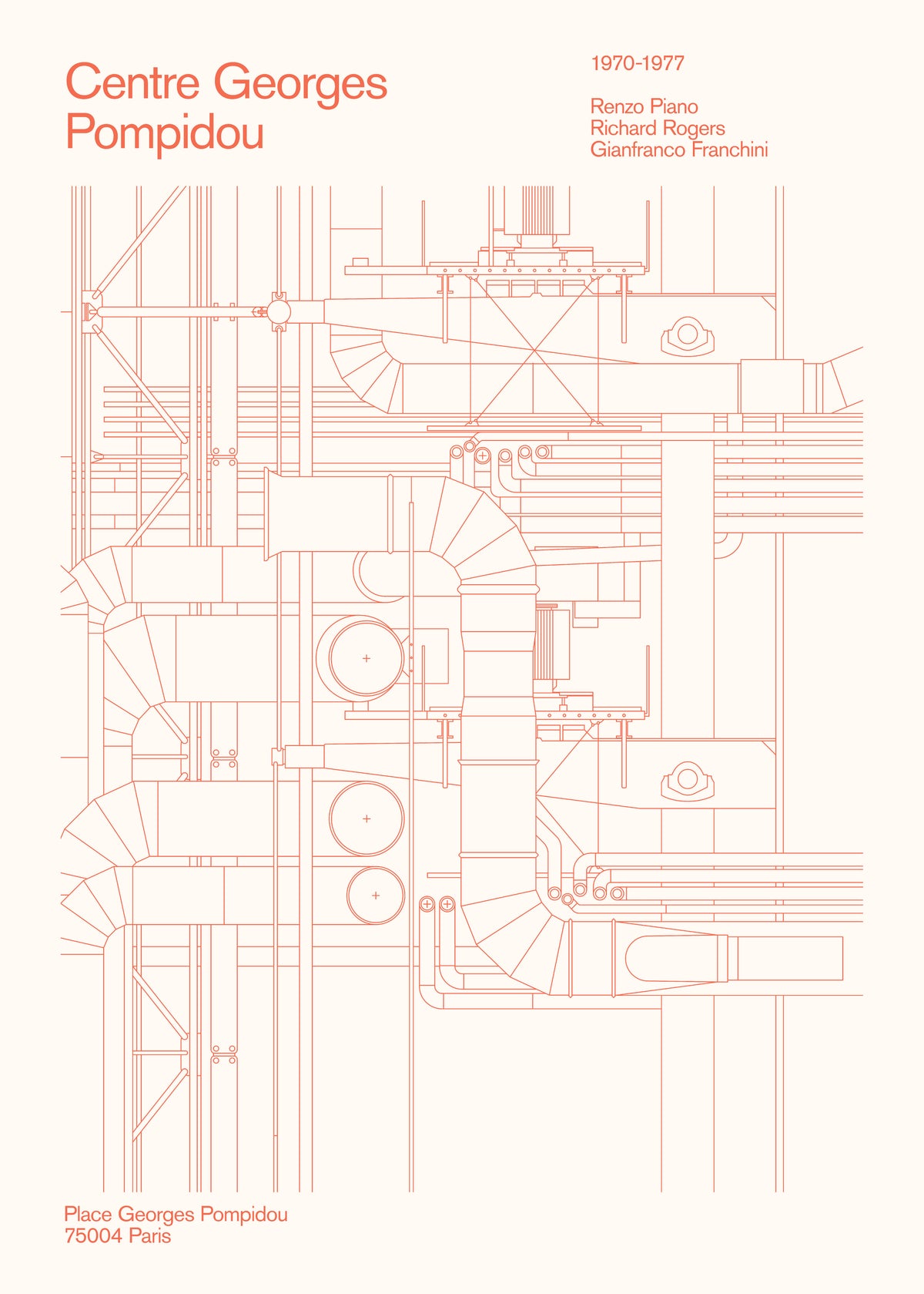 Centre Georges Pompidou - Unframed art print