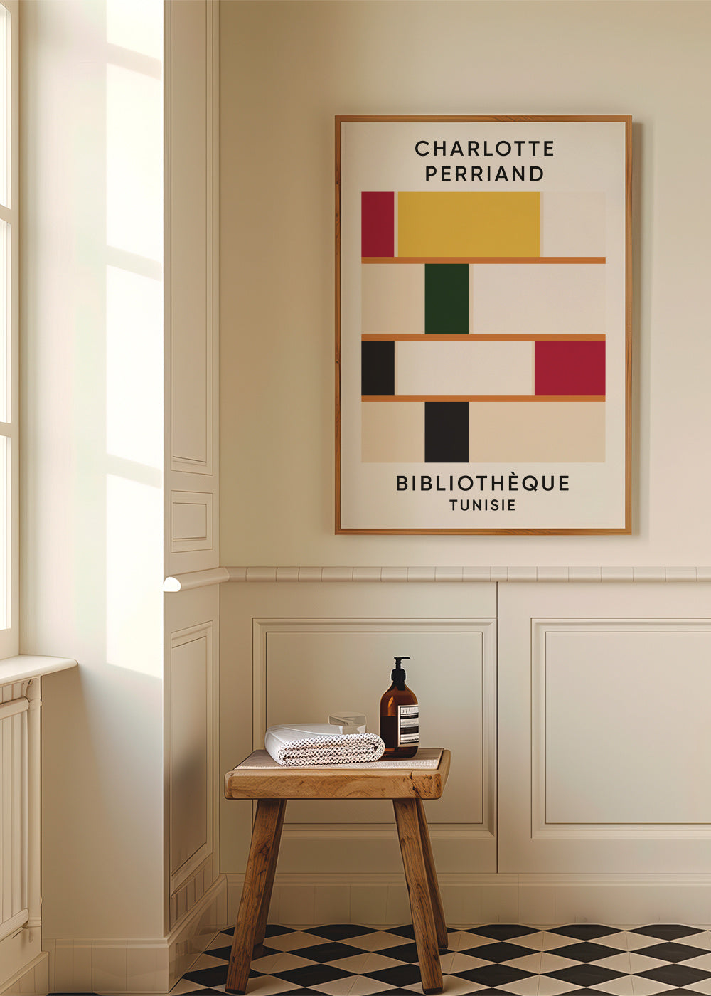 Charlotte Perriand - Bibliothèque - Tunisie - Framed poster in an interior