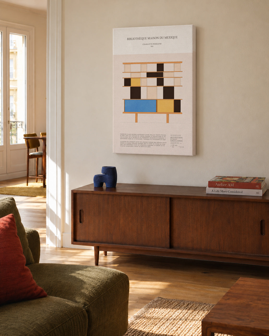 Charlotte Perriand - Bibliothèque Maison du Mexique - Unframed canvas in an interior