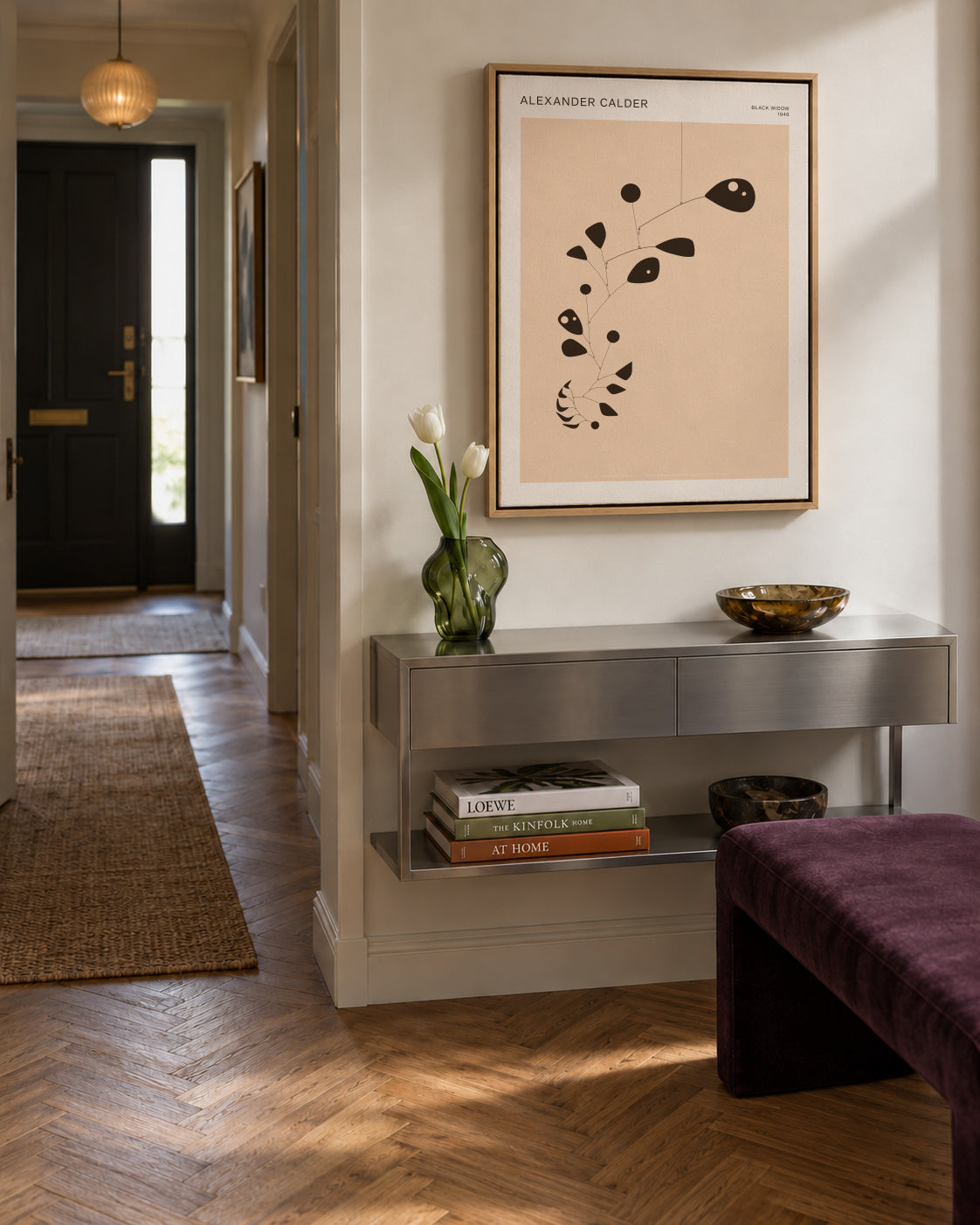 Alexander Calder - Black Widow - Mobile - Framed canvas in an interior