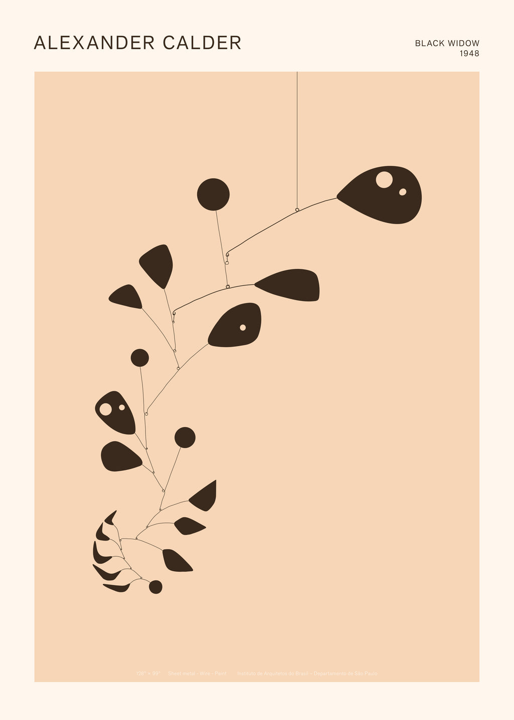 Alexander Calder - Black Widow - Mobile - Unframed art print
